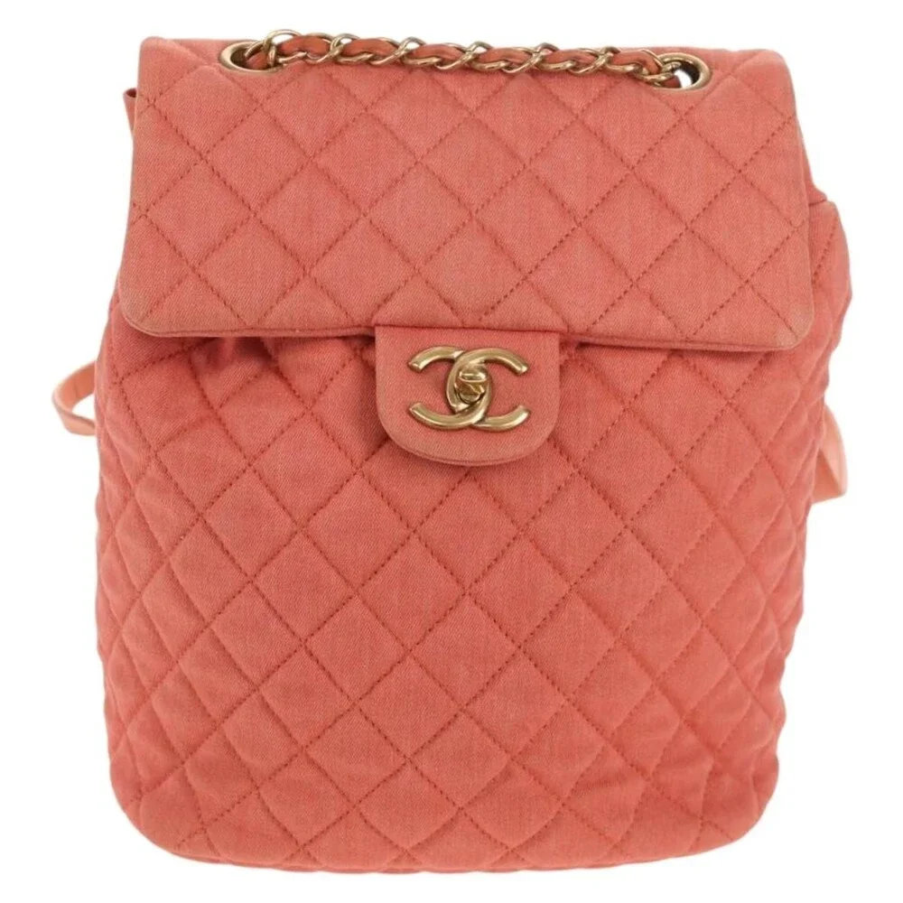 Chanel Matelasse Denim Backpack Pink